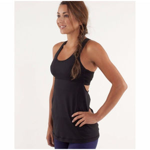 Lululemon TONE IT cut out Black Racerback Tank Size 6 8